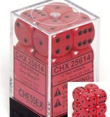 Opaque Red w/Black - 16mm Dice Set (CHX25614)